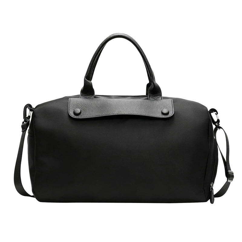 Large Capacity Travel Duffle Bag, Fabric, Lightweight Waterproof Gym Bag with Shoulder Strap, Black