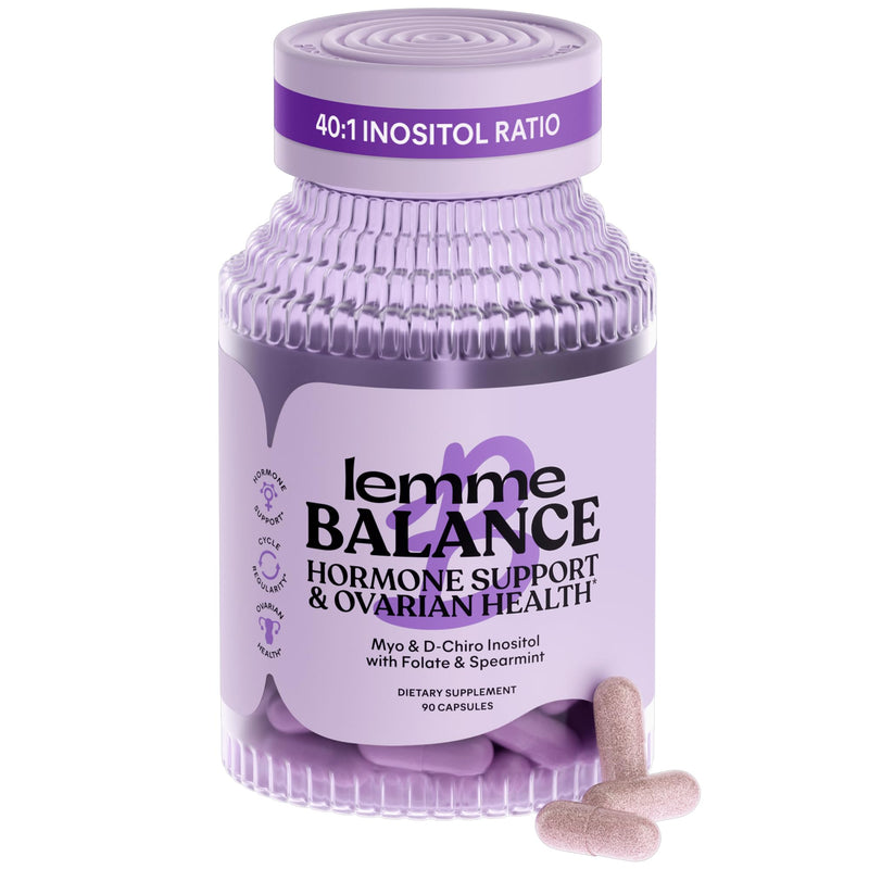 Lemme Balance Hormone Support Capsules for Women (90 Capsules) | Clinically-Studied 40:1 Myo & D-Chiro Inositol Blend to Support Hormone Management, Folate, Vitamin D3, Chromium & Spearmint