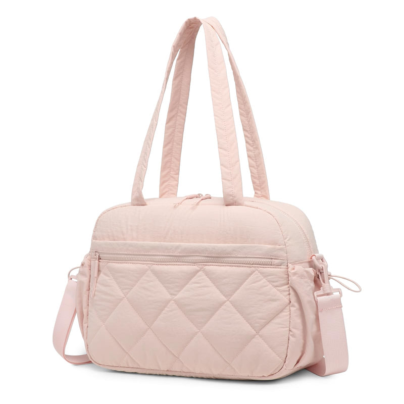 Travel Duffle Bag, Carry On Bag for Men Women with Wet Pocket, Large Capacity Gym Bag, Multi Pocket Hospital Busniess Weekender Overnight Tote Bag (Pink) Pink