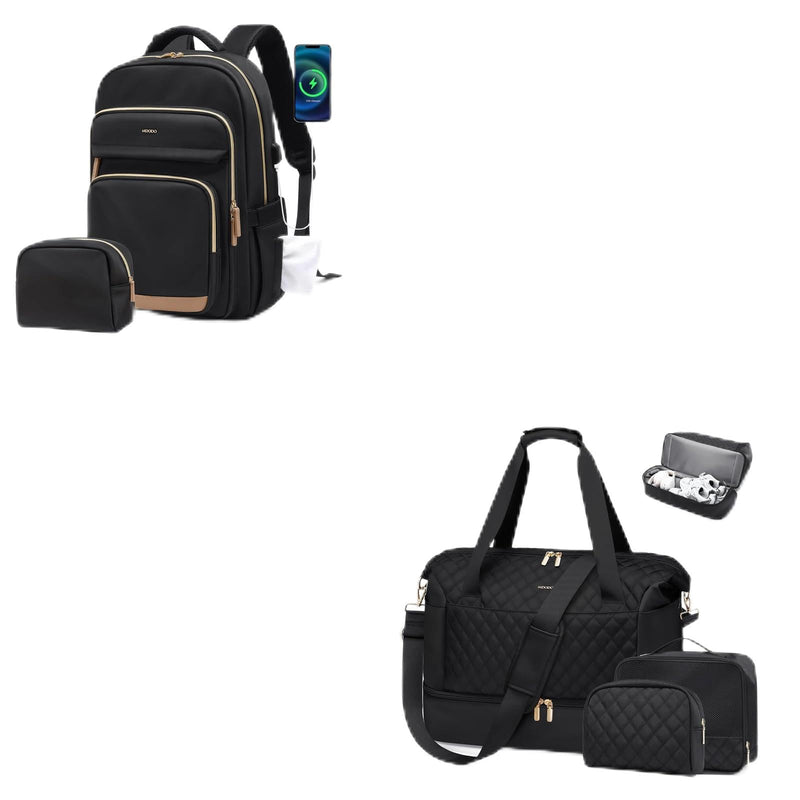 15.6Inch Laptop Backpack for Women Men Travel Duffel Bag for Women Weekender Overnight Carry on Tote with Shoe Compartment Wet Pocket