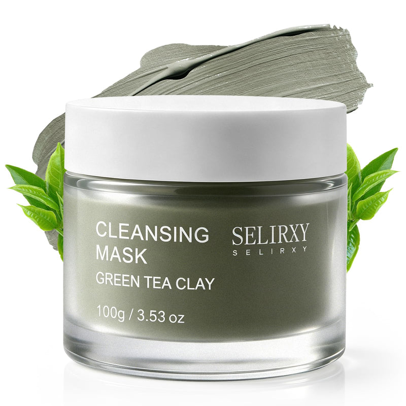 Green Tea Clay Mask, Clay Masks Deep Pore Cleansing, Wash-Off Mask with Hyaluronic Acid, Zinc PCA, Allantoin & Vitamin E, Hydrating Skincare for Oily Skin, Blackheads 3.53 fl.oz