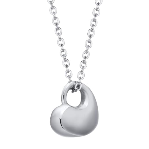 Openable Heart Keepsake Ash Holder Pendant Urn Necklace for Women White