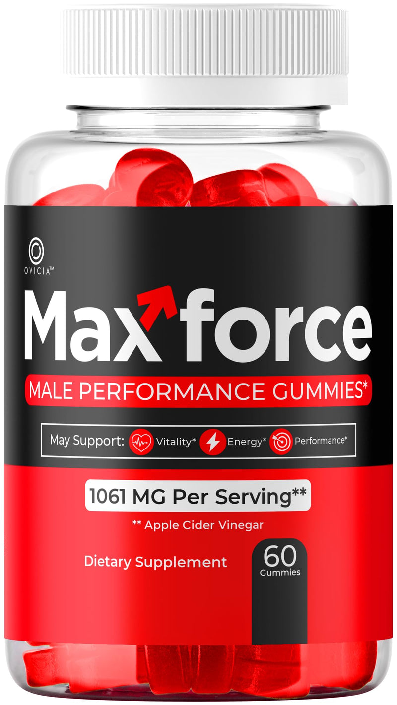 Max Force Gummies - Official Max Force Gummys with All Natural Ingredients, Advanced MaxForce Maximum Strength Formula for Wellness & Overall Health Support, 60 Gummies for 1 Month
