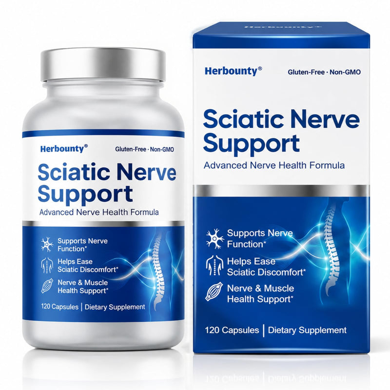 Sciatic Nerve Support Supplement, 120 Count Support Nerve Function | Vitamin B Complex Supporting Healthy Muscle and Easy Mobility, Daily comfort for Lower Back and Leg, Easy to Swallow 120 Count (Pack of 1)