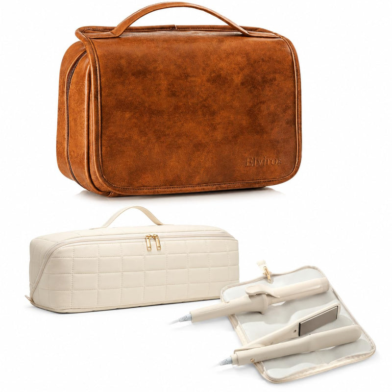 Elviros Hanging Toiletry Bag and Heat Resistant Travel
