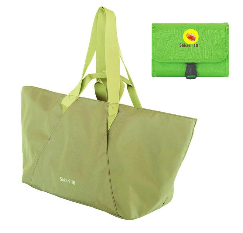 Women’s Expandable Foldable Waterproof Large Tote Bag with Bonus Mini Waterproof Toiletry Bag, Multi-Use Grocery Shopping Gym Travel Driving Carryall Handbag
