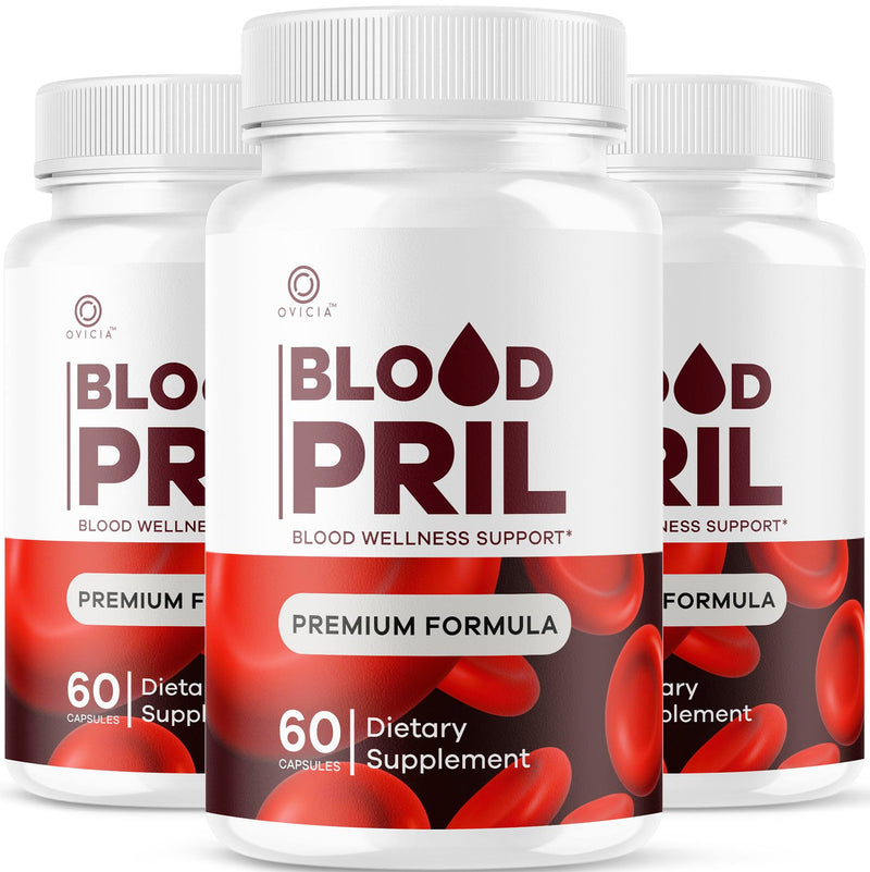 (3 Pack) Blood Pril Capsules - Official BloodPril Pills Advanced Premium Support for Maximum Strength with AllNatural Ingredients Vitamins for Overall Health & Wellness, 180 Capsules for 3 Months