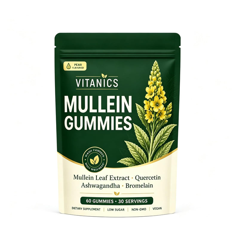 Vitanics Mullein Gummies, Lung & Respiratory Support, 60 Count | Lung & Respiratory Support, Mullein Gummies