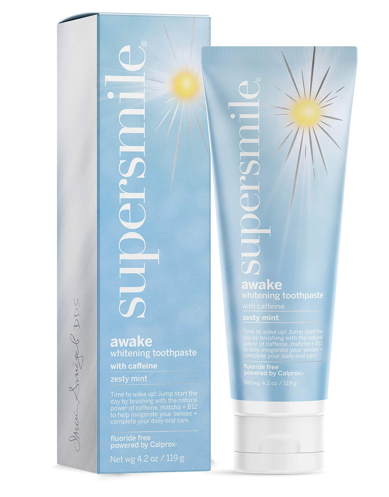[Australia] - Supersmile Awake – Fluoride Free Toothpaste for Visibly Whiter Teeth and an Energizing Start to The Day – Whitens Up to 6 Shades, 4.2 oz 