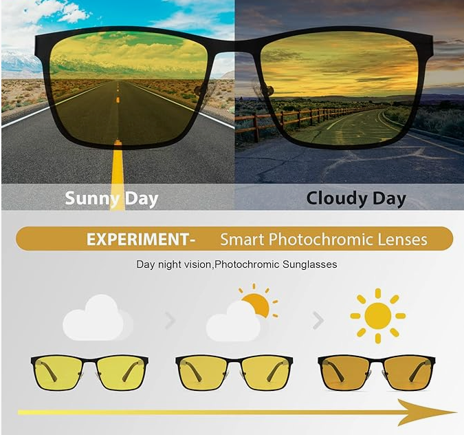 [Australia] - Polarized Glasses for Men & Women – Night Vision/Sun Glasses With PC, Rubber Frame & REVO Coating Sports Sunglasses Black /Night Vision 