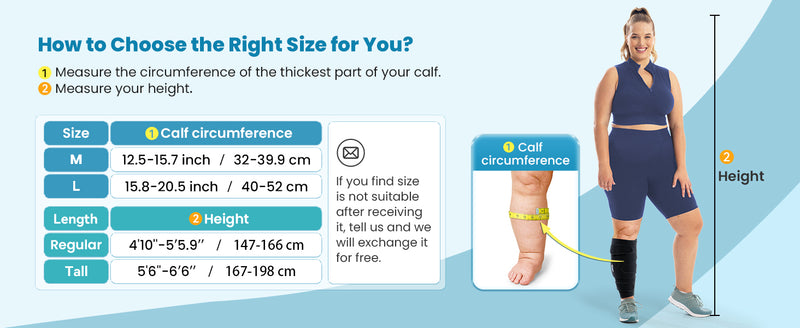 [Australia] - iDonua® Calf Lymphedema Compression Wrap Adjustable For Big Swollen Lower Leg - with 6 Cross Straps‌ Black Regular M 