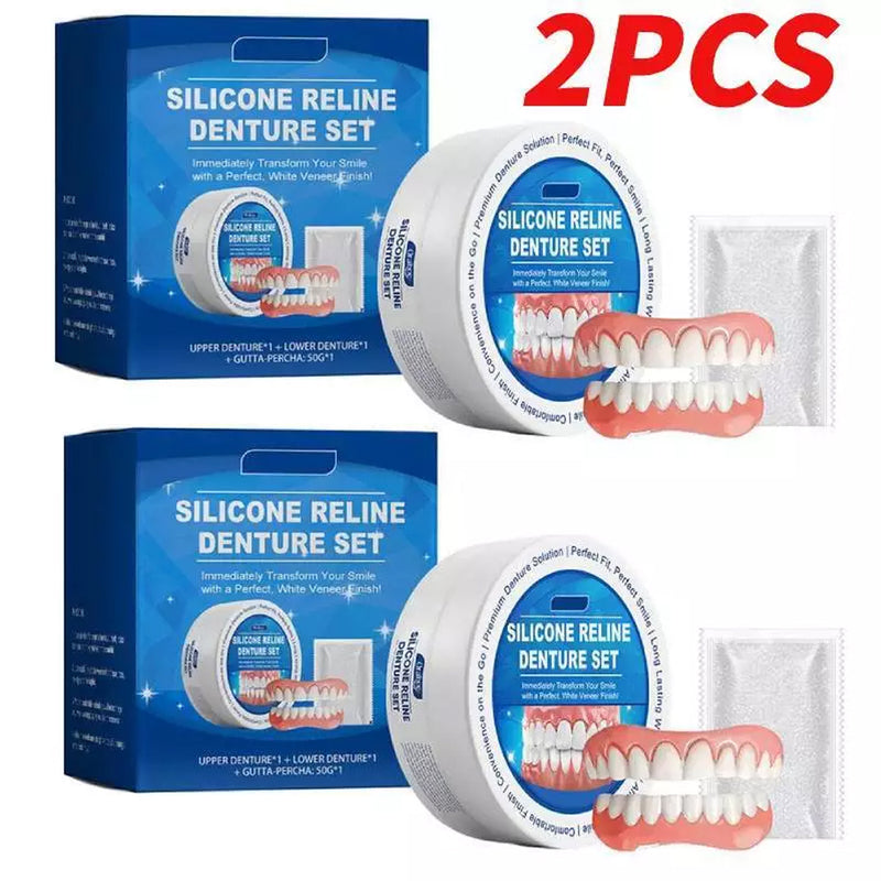 Bikenda Silicone Dental Prostheses Prosthesis Modification Set Silicone Dental Prostheses, Dentures Prosthesis Complete, Clip-on Dentures, Denture Silicone Reline Kit Temporary Dentures