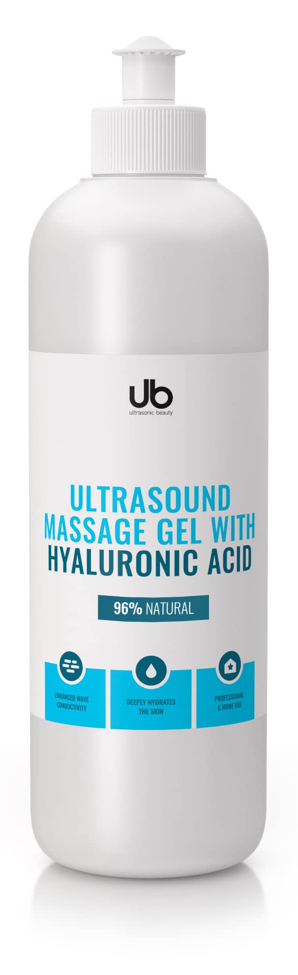 [Australia] - UB Gel - Hyaluronic Ultrasound Gel for Ultrasound Machine - Naturel Ultrasound Massage 500 ml 500 ml (Pack of 1) 