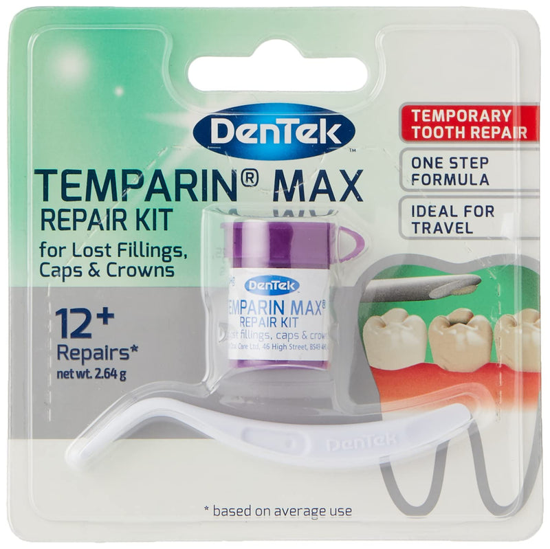 [Australia] - DenTek Temparin Max Dental Repair Kit for Lost Fillings, Caps and Crowns, 2.64g 