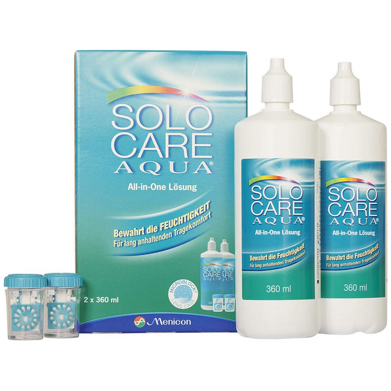 [Australia] - Solocare Solo Care Aqua care product for soft contact lenses, system pack 2x360 ml, pack of 1 (1 x 720 ml) 
