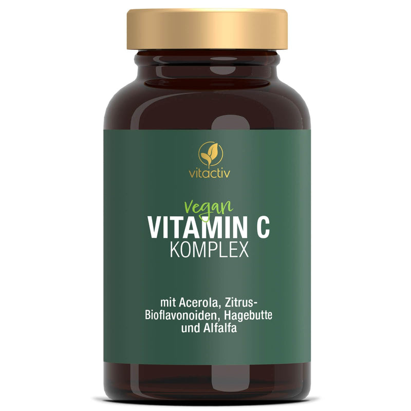 [Australia] - VITACTIV Vitamin C Complex + Acerola - Vitamin C High Dose 1000mg & Time Released - Vitamins from Acerola Cherry, Rose Hip, Alfalfa plus Citrus Bioflavonoids - Laboratory Tested, Vegan, 100 Tablets 