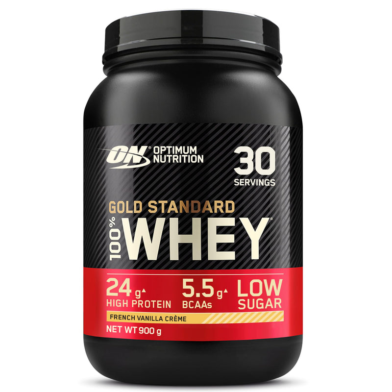 [Australia] - Optimum Nutrition Gold Standard 100% whey protein powder for muscle building and regeneration with naturally occurring glutamine and BCAA amino acids, French Vanilla, 30 servings, 900 g French Vanilla Crème 30 servings (pack of 1) 