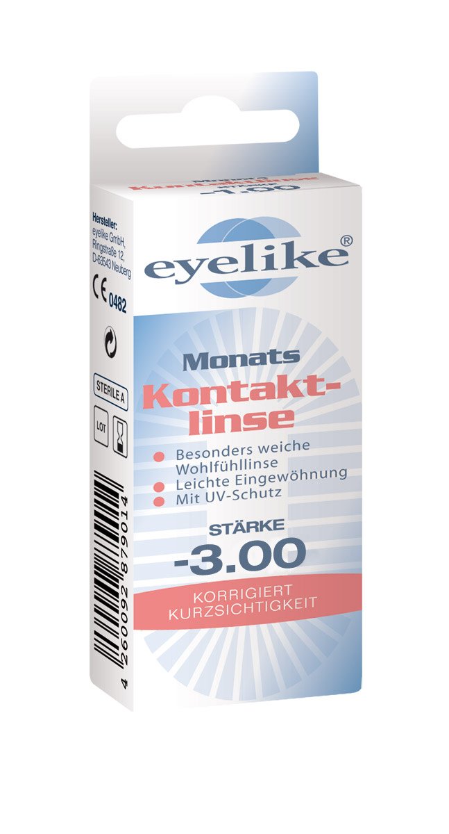 [Australia] - Eyelike monthly contact lens, -3.00 diopters, 1 piece 
