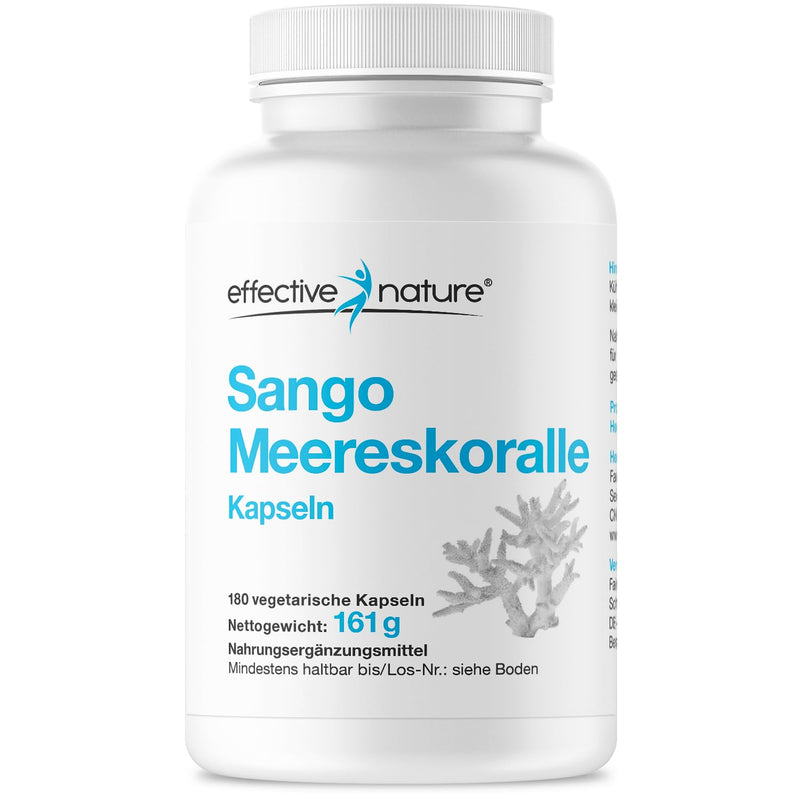 [Australia] - Sango sea coral capsules - 180 pieces - calcium & magnesium in an optimal ratio of 2:1 - high-dose Sango sea coral and vegan - without additives 