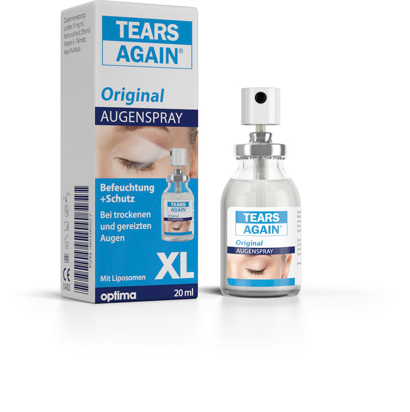 [Australia] - TEARS AGAIN Original XL eye spray against dry eyes 20ml - also suitable for children - Helps with tired, burning and irritated eyes - No preservatives - with liposomes 20 ml (pack of 1) 