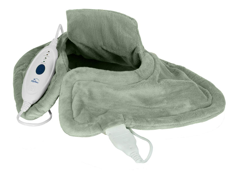 [Australia] - Hydas electric neck and shoulder heating pad, safe and targeted heat for the neck, back, shoulders, particularly soft fabric, including overheating protection (100 W, 220-240V), green, standard | 1 pack standard 