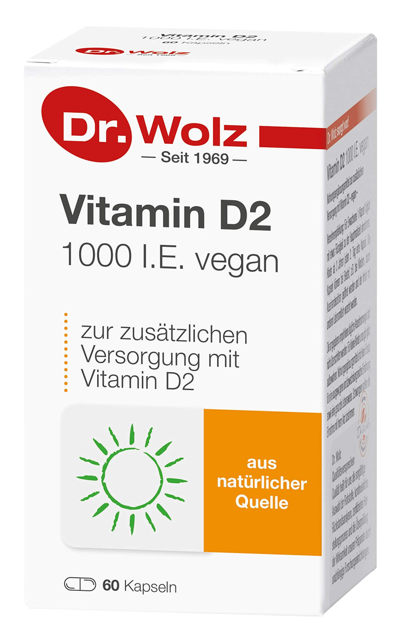 [Australia] - Vitamin D2 1000 IU vegan from Dr. Wolz, 60 capsules 