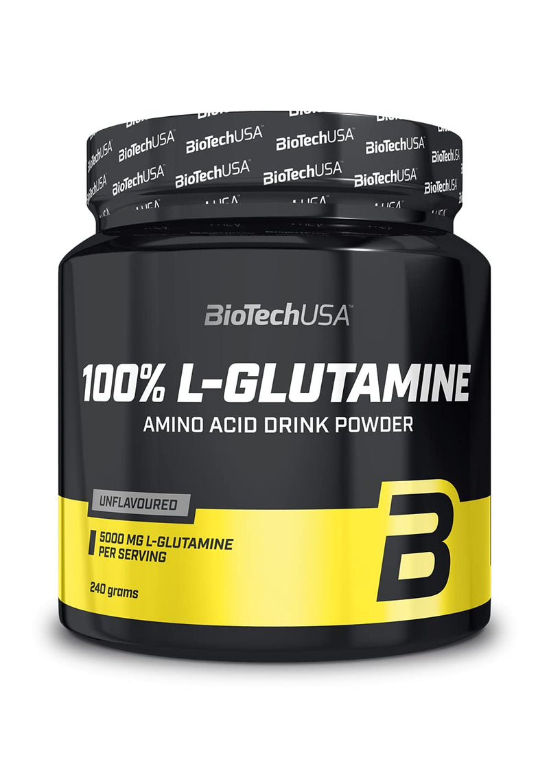 [Australia] - BioTechUSA 100% L-Glutamine | 5,000mg pure amino acids | Untasteful | Sugar free | Ideal for fitness enthusiasts and competitive athletes 240g | without taste. 