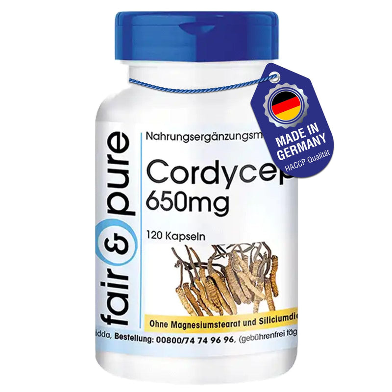[Australia] - Fair & Pure® - Cordyceps 650mg - 120 capsules - Cordyceps Sinensis - without magnesium stearate - vegan 