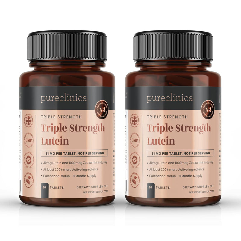 [Australia] - Pureclinica Triple Strength Lutein 30 mg x 180 Tablets with 1000 mcg Zeaxanthin (90 Count (Pack of 2)) 90 Count (Pack of 2) 