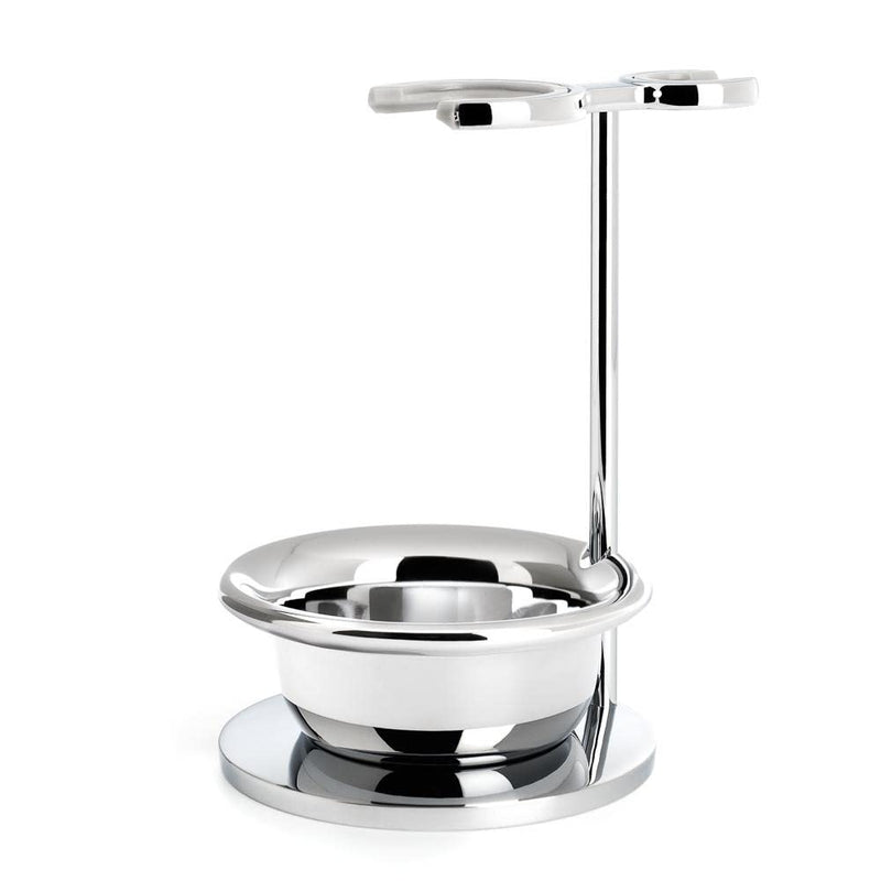 [Australia] - MÜHLE razor set - stand with bowl - holder for razors and brushes from the Vivo and Rytmo series - chrome-plated metal 