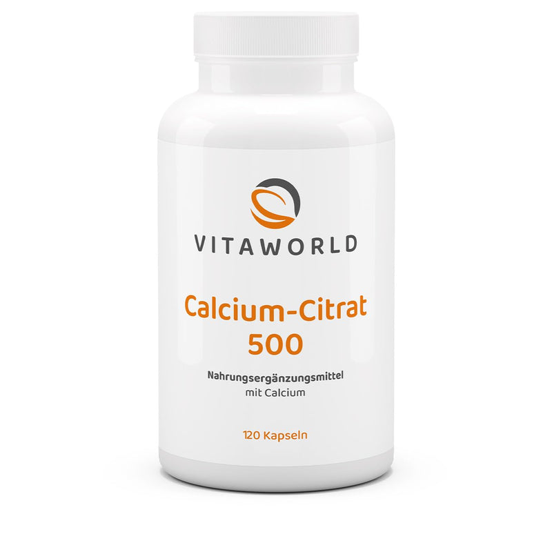 [Australia] - vitaworld calcium citrate 500 mg, 513 mg of pure calcium per daily intake, tricalcium citrate with high bioavailability, vegan, 120 capsules 