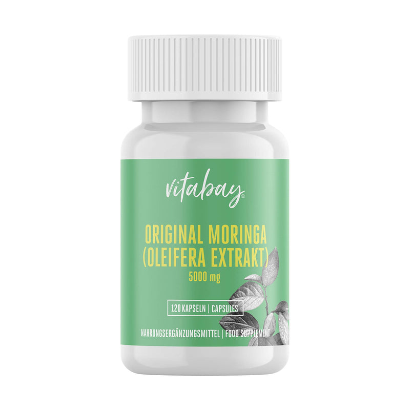 [Australia] - Vitabay Original Moringa Oleifera • 5000 mg PER capsule • 120 capsules • Natural • High dosage • Unique spectrum of natural nutrients • XXL pack 