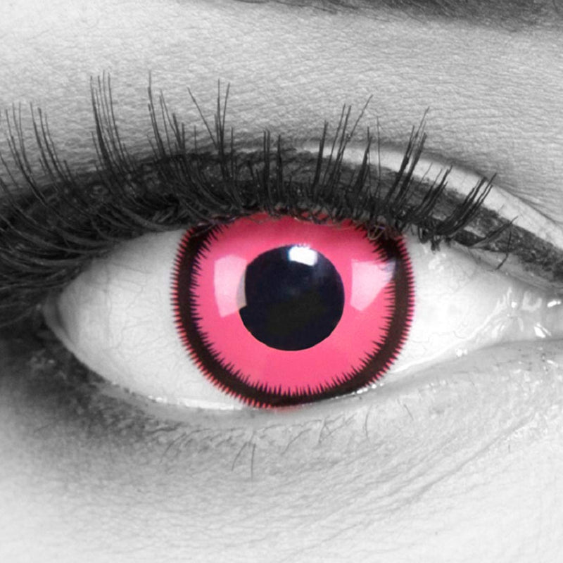 [Australia] - Funnylens 1 pair of colored Cosplay Manga Crazy Fun annual contact lenses Rose Lunatic with free lens case. Perfect for Halloween, carnival and carnival. 