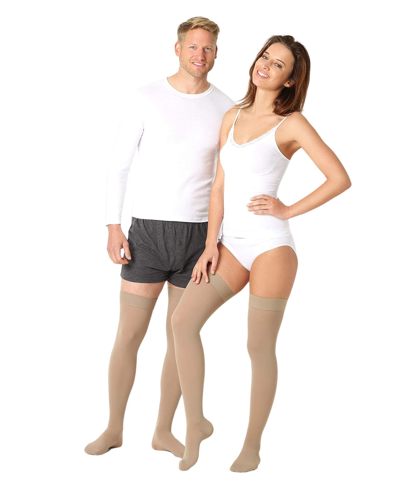 [Australia] - Pani TERESA MEDICA Medical Compression Stockings Women Men Thrombosis Stockings Support Stockings Knee-Length Compression Socks Class 2 20-30 mmHg Thrombosis Varicose Veins Edema Beige Size 2 - Long: A - Look at the third picture 