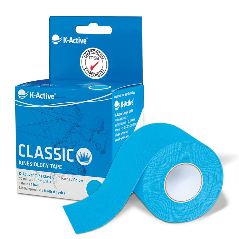 [Australia] - K-Active Tape Classic | Kinesio tapes super skin-friendly | waterproof | Kinesiology tape for sports & therapy, extra long hold | [5cmx5m] blue 
