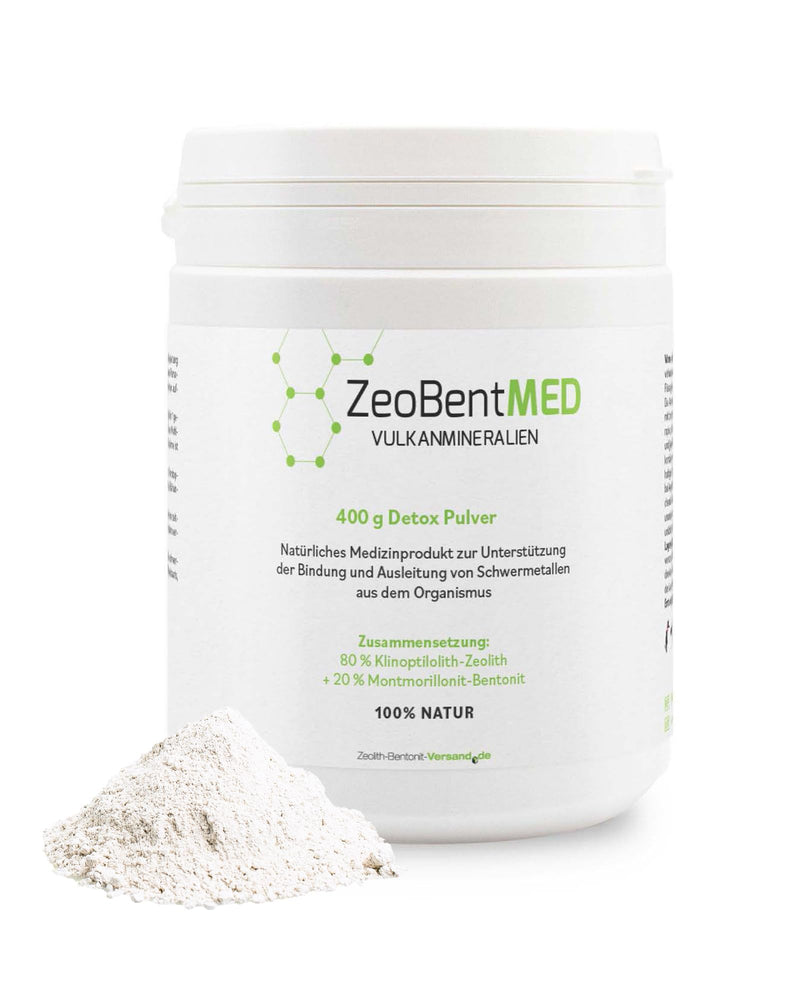 [Australia] - ZeoBent MED Detox Powder 400g, Zeolite Bentonite, Medical Product, Pharmacy Quality, Comparison Winner, Colon Cleansing, Detoxification of Heavy Metals, Detoxification Treatment, Volcanic Minerals, Healing Clay 400g (Pack of 1) 