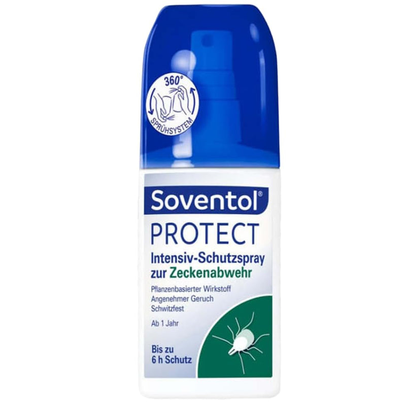 [Australia] - Soventol Protect Tick Intensive Protection Spray 100 ml for tick defense - for body & clothing - from 1 year - well tolerated - pleasant smell 