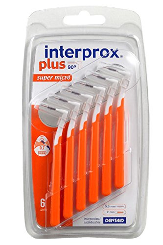 [Australia] - Interprox Plus Interdental Brush Orange Super Micro, pack of 6 (3 x 6 pieces) 6 pieces (pack of 3) 