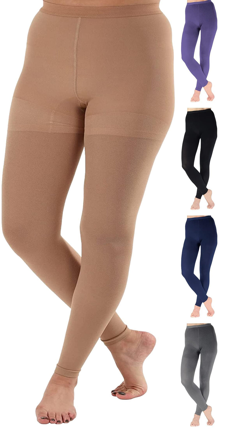 [Australia] - Absolute Support - compression underwear leggings for women up to 7XL 20-30mmHg - A717 Large Beige 