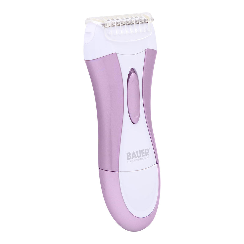 [Australia] - Bauer Professional 38730 Soft & Smooth Lady Shaver/Painless Hair Removal/Arms, Legs and Bikini Trimmer/Battery Operated/Wet and Dry Shaving/Bikini Trimmer Attachment/ 
