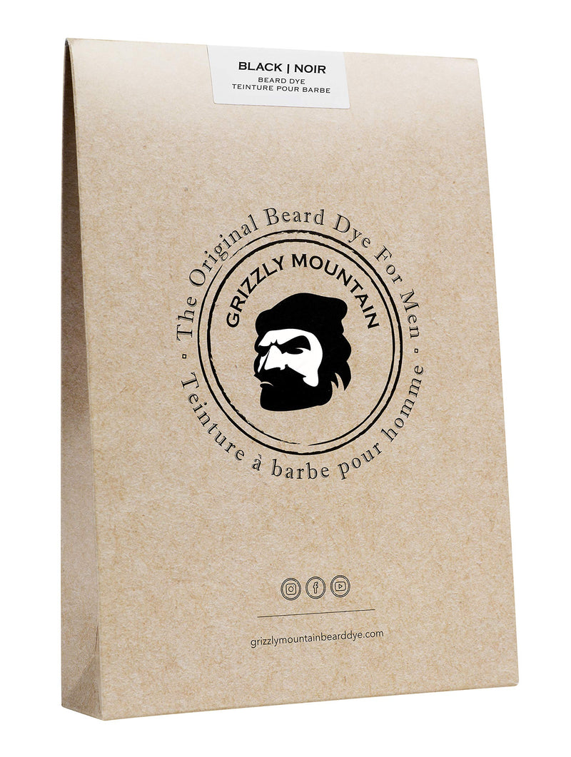 [Australia] - Grizzly Mountain Natural Beard Dye for Beard and Mustache (Black) with Grizzly Mountain Organic Base Black 100 g (Pack of 1) 