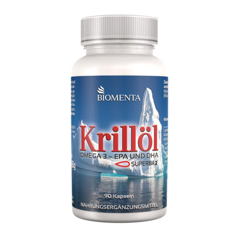 [Australia] - BIOMENTA Krill Oil - 90 Antarctic SUPERBA™ Krilloil Capsules High Dose - with Omega 3 + EPA + DHA + Phospholipids + Astaxanthin - Premium Quality 