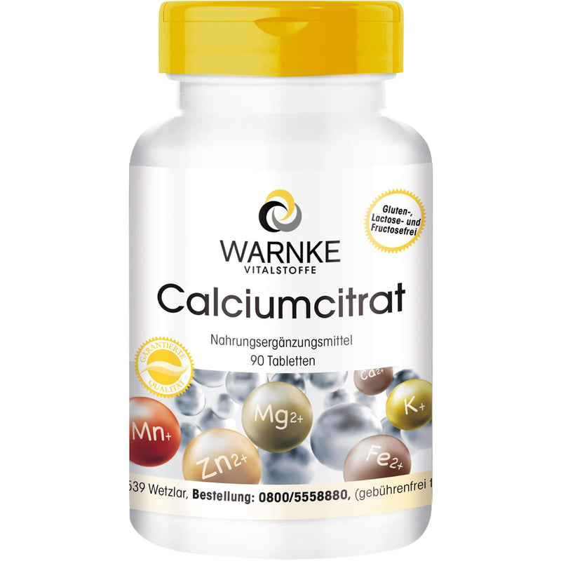 [Australia] - Calcium citrate - 300mg calcium per tablet - 90 tablets - vegan | Warnke vital substances - German pharmacy quality 