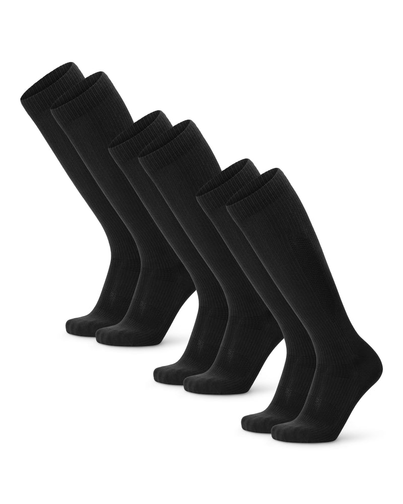 [Australia] - DANISH ENDURANCE Medical Compression Stockings Made of Organic Cotton (1 | 3 Pairs), 14-18 mmHg, Support Stockings, Compression Socks, Thrombosis Stockings Flight, Pregnancy, Running, for Women & Men Black 3 Pack 43-47 