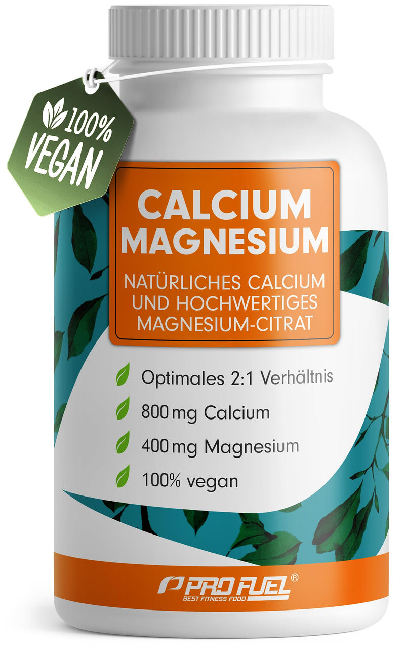 [Australia] - Calcium & Magnesium 180 capsules - high dose with 800 mg calcium + 400 mg magnesium per day - high bioavailability thanks to natural calcium from red algae and magnesium citrate - laboratory tested & vegan 1x 180 capsules 