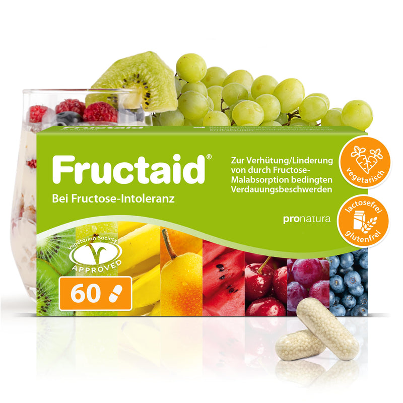 [Australia] - pro natura Fructaid - 60 capsules for fructose intolerance, medical product for the prevention and relief of digestive problems caused by fructose malabsorption 