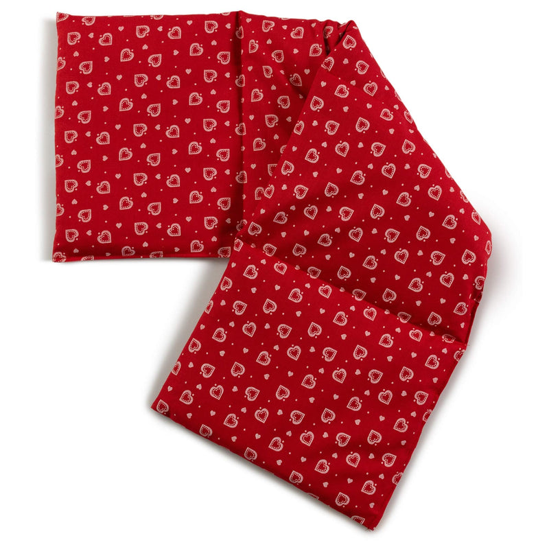 [Australia] - 4-chamber rapeseed pillow 20x60cm large - heart red - heat pillow & cold pillow - rapeseed grain pillow 