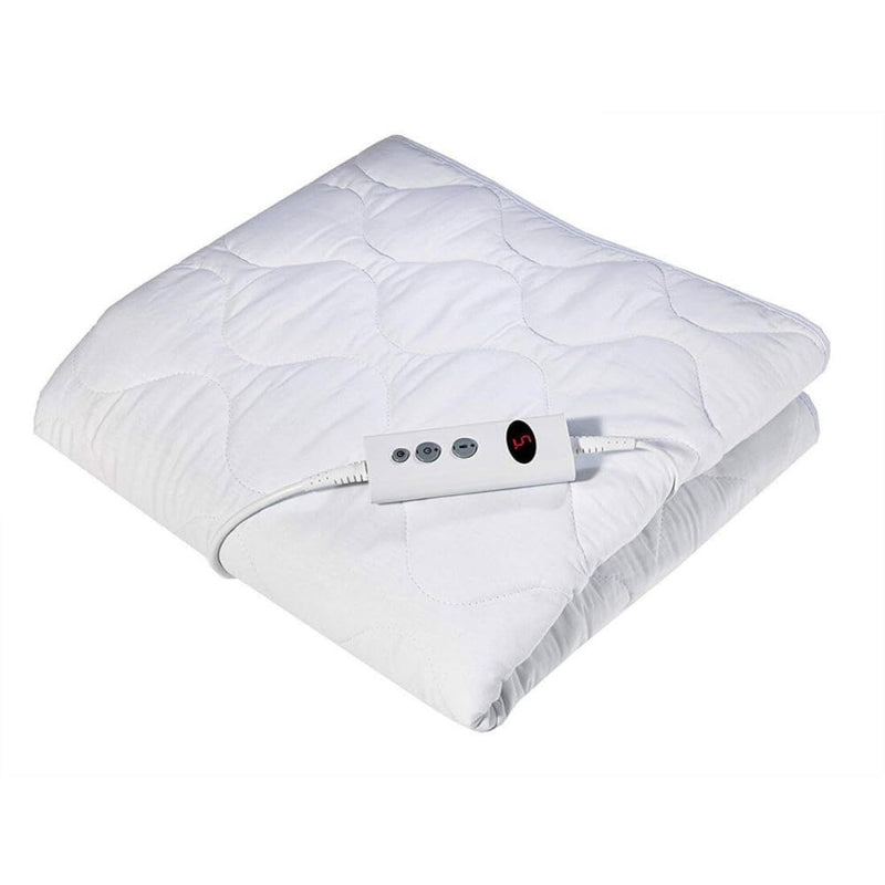 [Australia] - Promed UBS-2.4 heated underblanket with automatic switch-off, electric blanket with 10 temperature levels, rapid heating Turbo Heat 120 watts and overheating protection, approx. 150x70 cm, washable at 40⁰, white 