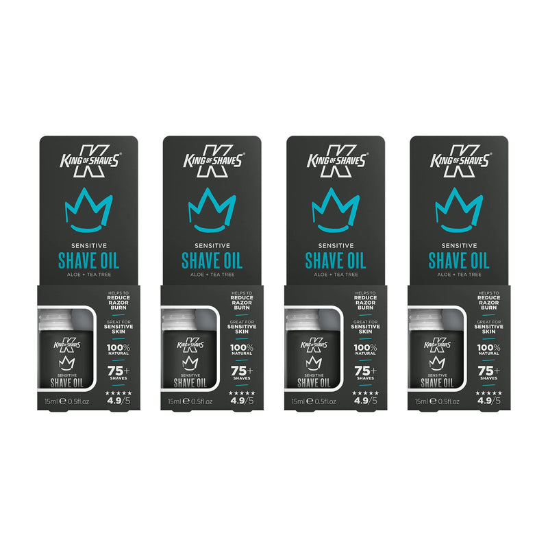 [Australia] - King of Shaves Mens Shaving Oil for Sensitive Skin 15ml QUAD-PACK - Packaging May Vary 1 piece (pack of 4) 