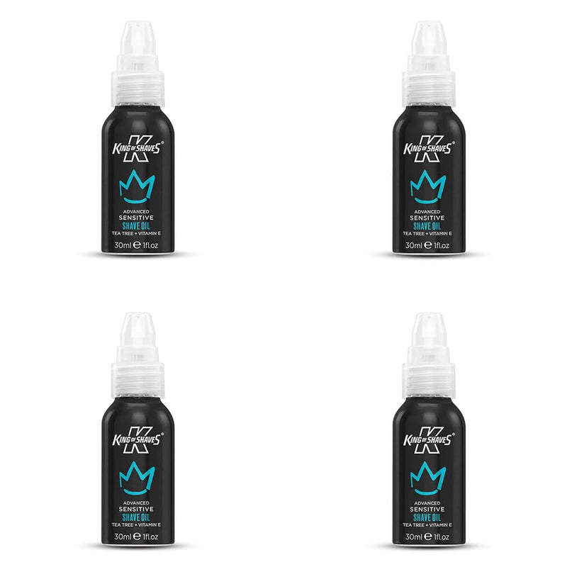 [Australia] - King of Shaves Sensitive Advanced Shaving Oil, Handy Pump 30 ml - QUAD PACK 1 piece (pack of 4) 